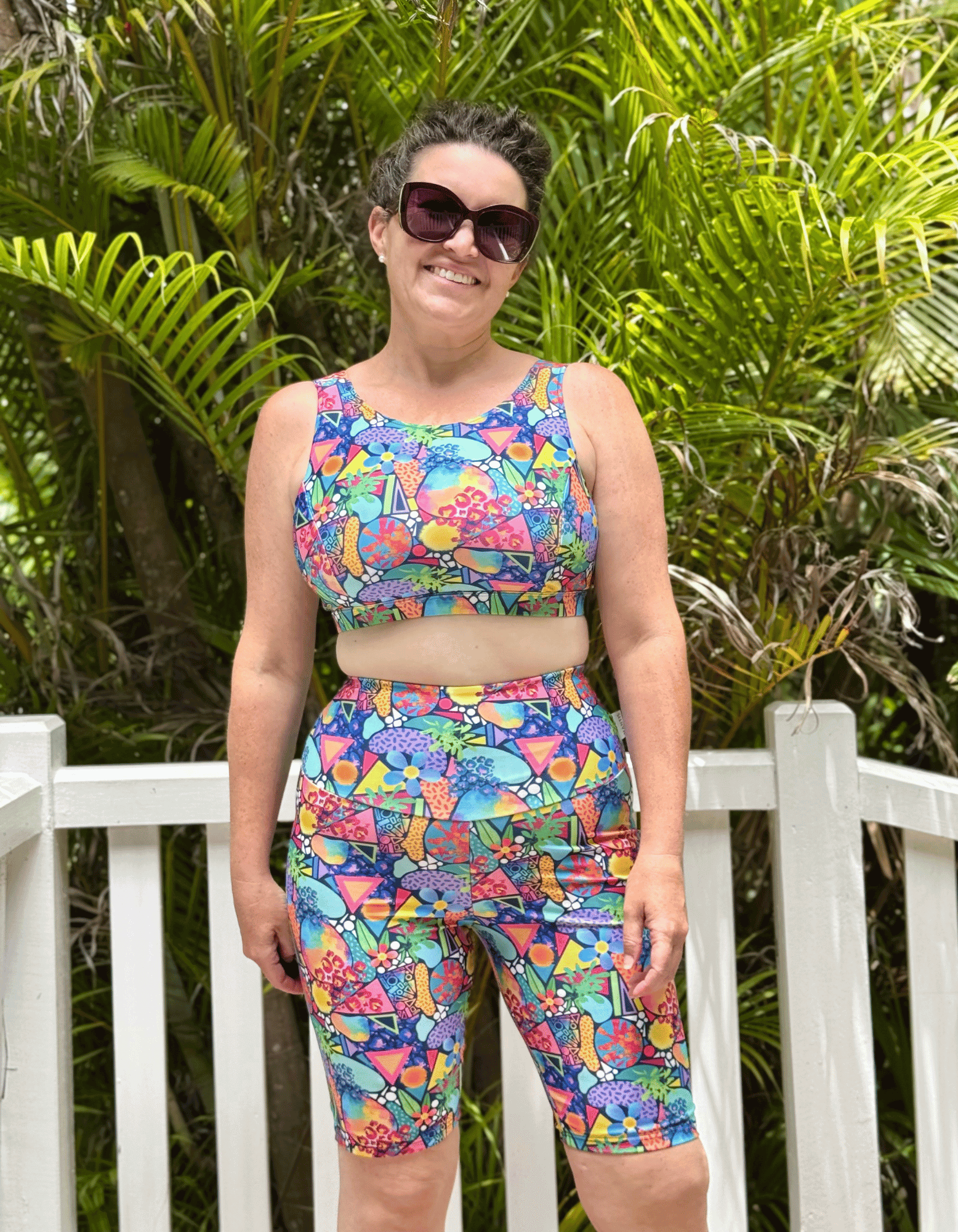 Mismatch Women’s Bike Length Plus Size Swim Shorts