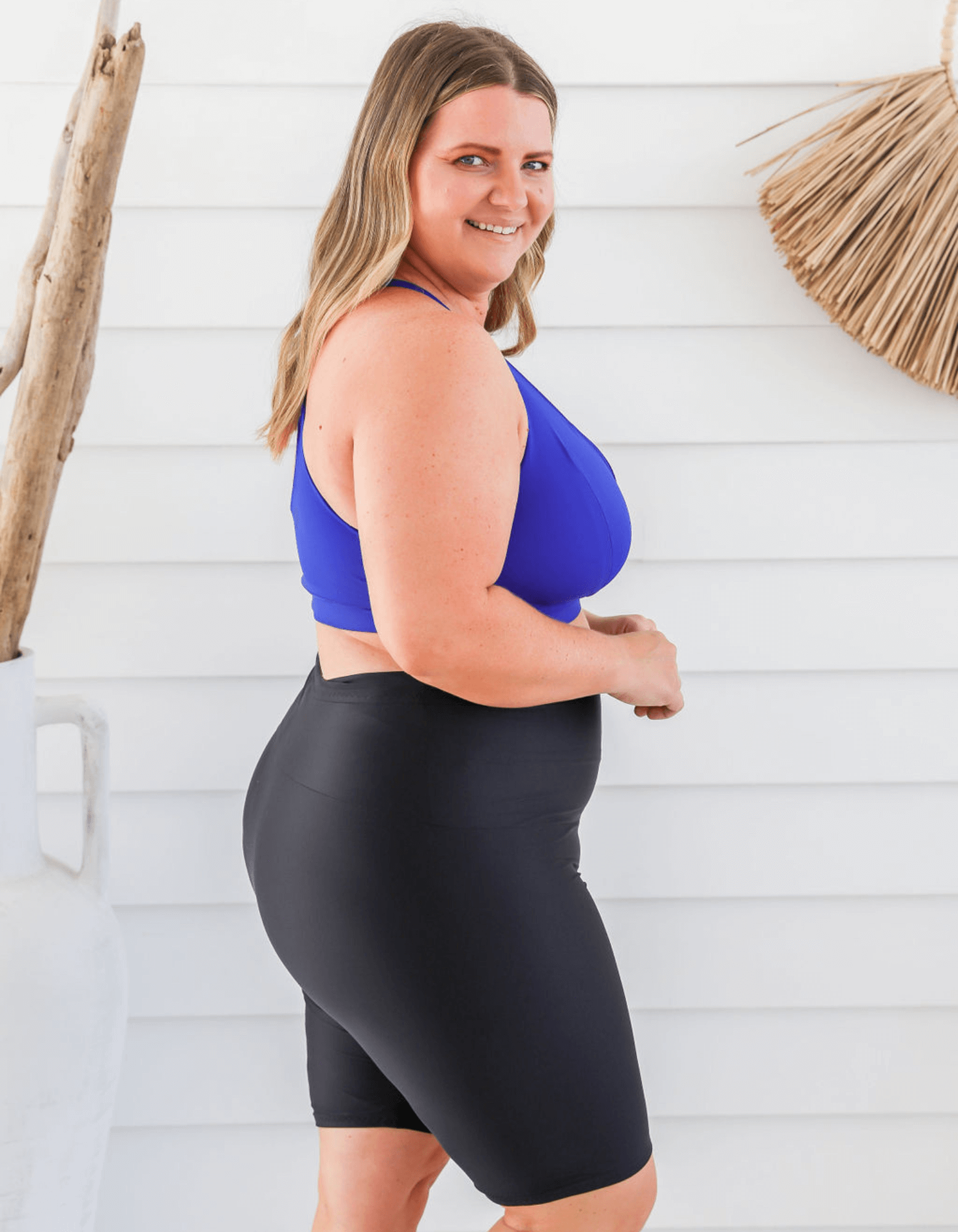 Black swim shorts ladies top plus size