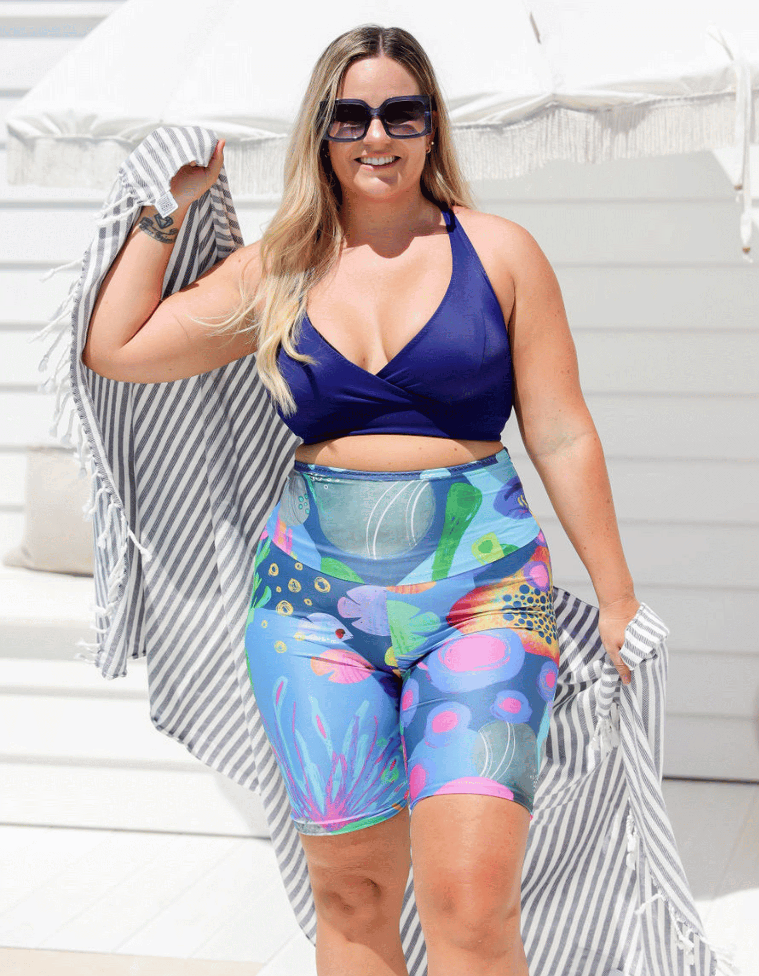 Rainbow biker 2024 shorts plus size