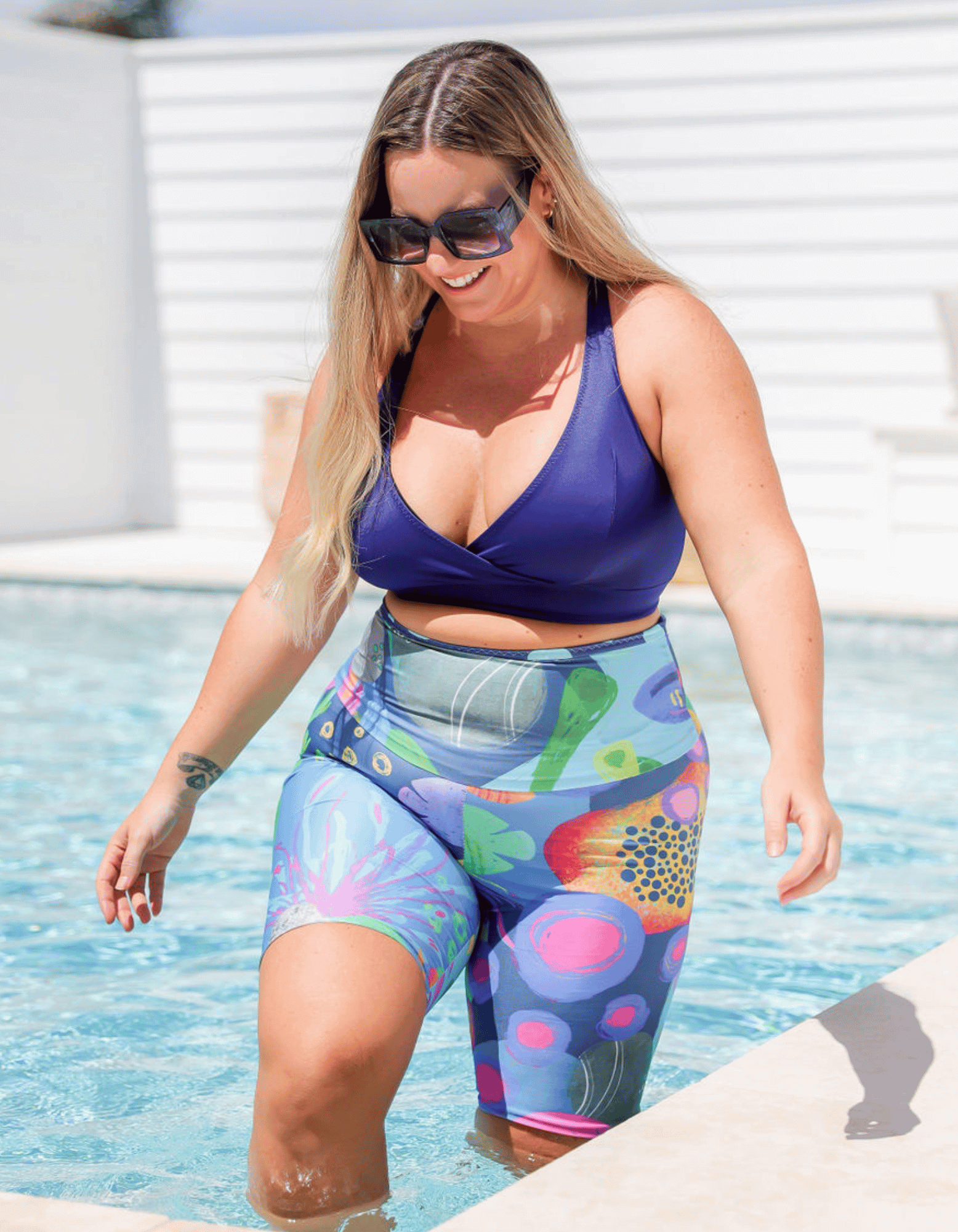 Biker top shorts swimwear