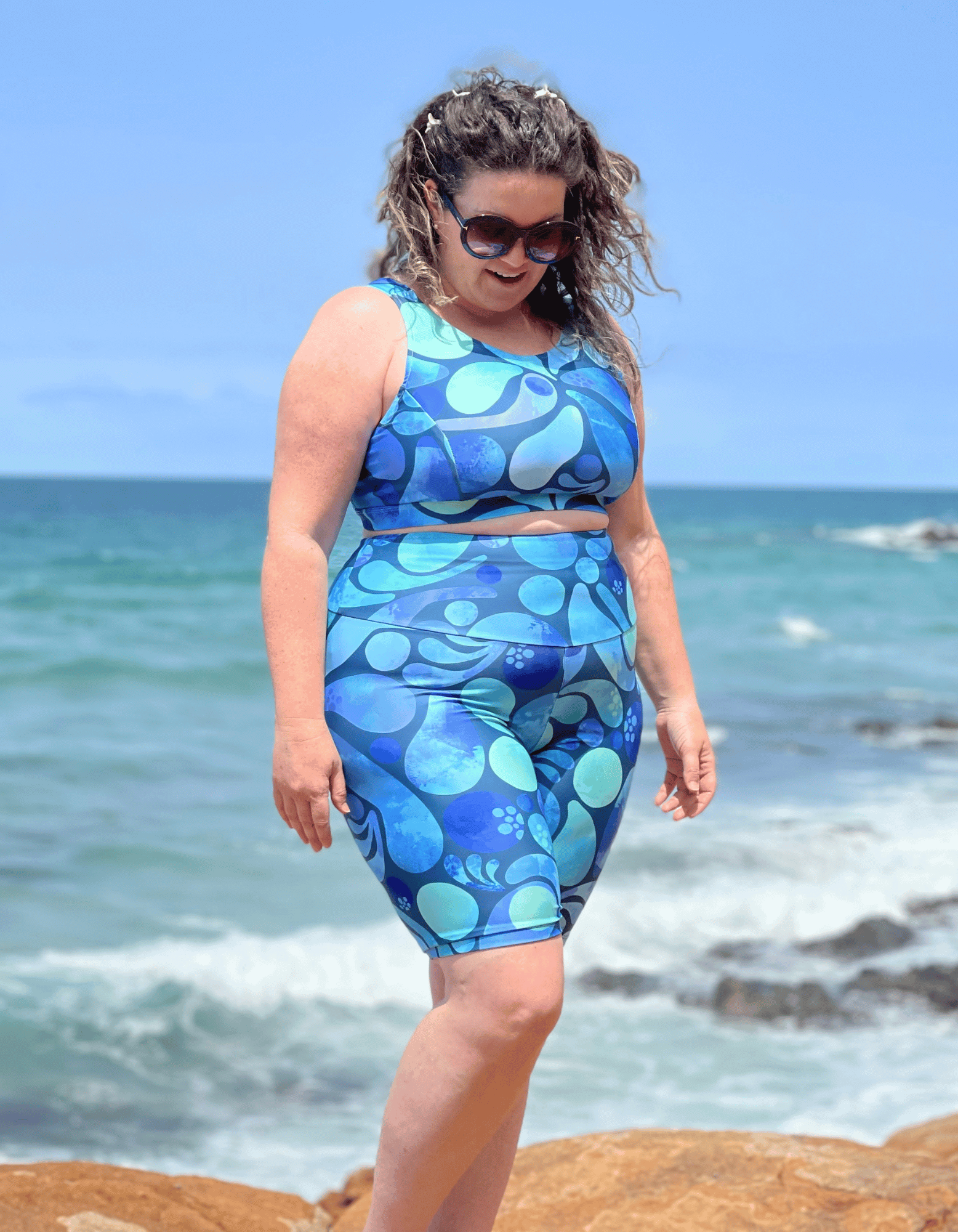 Curvy Mermaids Women's Bike Length Plus Size Swim Shorts - MANTIS SWIMWEAR