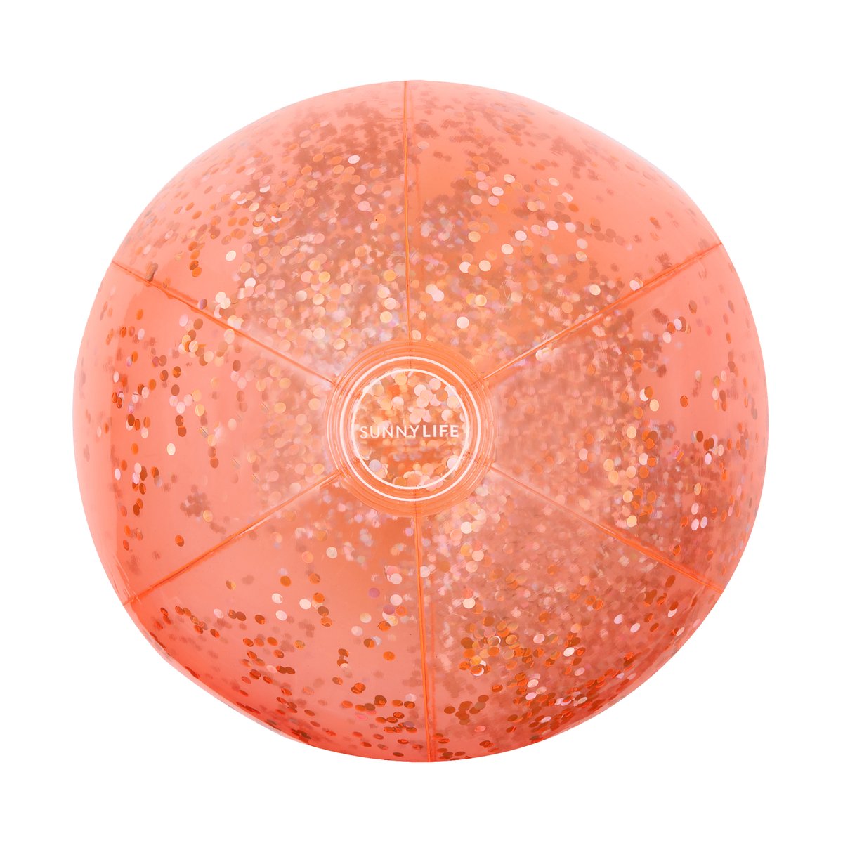 SUNNYLIFE INFLATEABLE BEACH BALL GLITTER CORAL